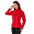 thumbnail image 2 of ThePirateDressing Women's Victorian Renaissance Steampunk Button-Front Blouse, Long Lantern Sleeves, 2 of 7