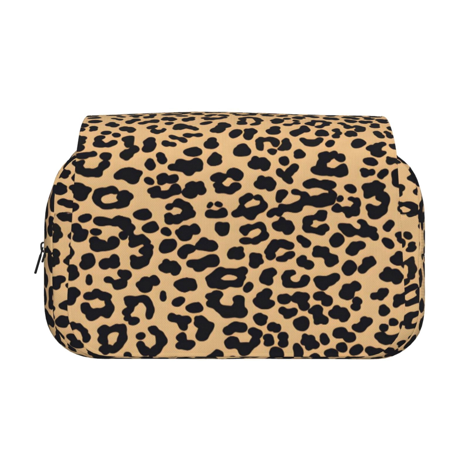 Large-Capacity Flip-Top Double-Layer Pencil Case, Multi-Functional Pocket Pen Case, Durable Stationery Organizer Leopard Print Pattern Background_3