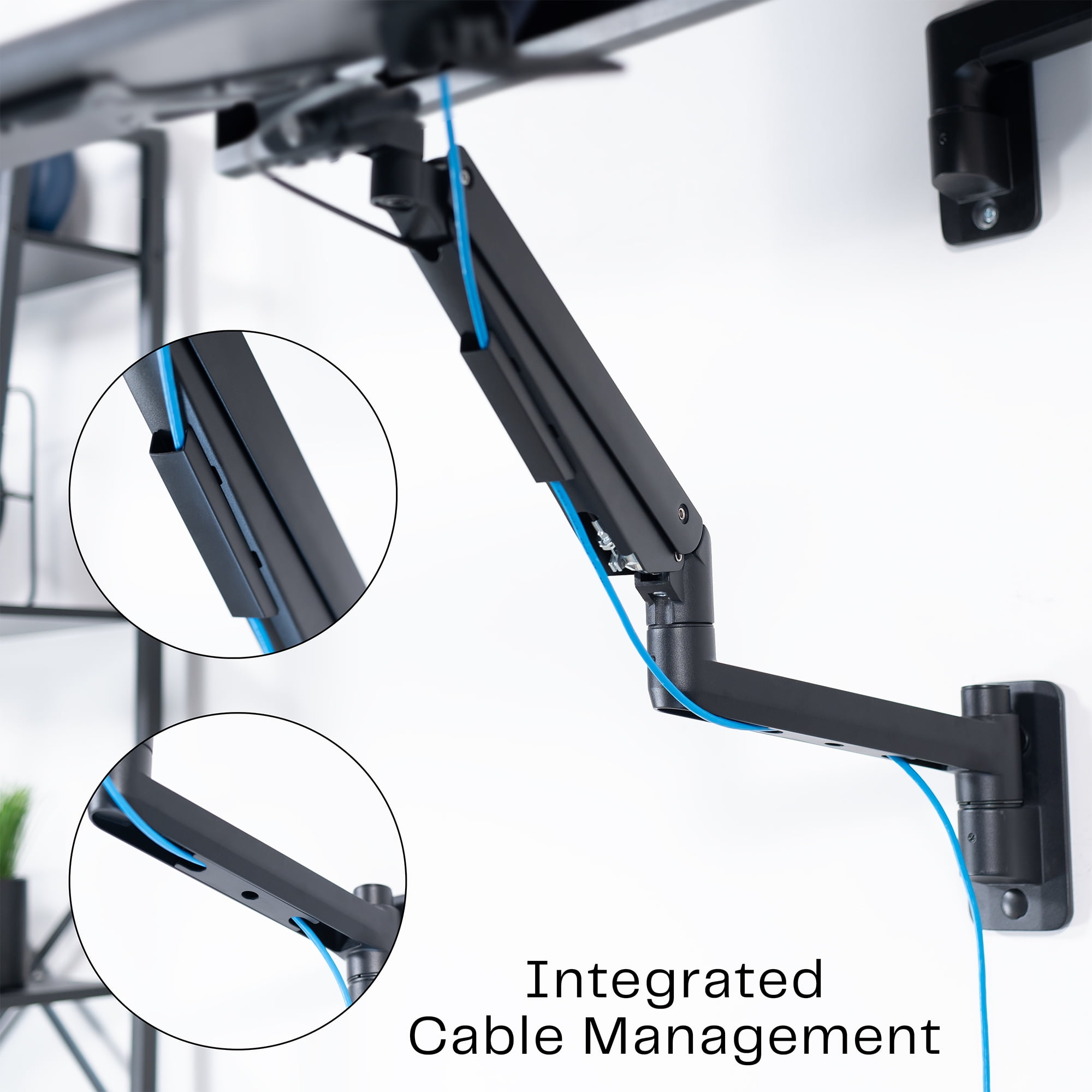VIVO Pneumatic Heavy Duty Wall Mounted 24 inch Keyboard Tray