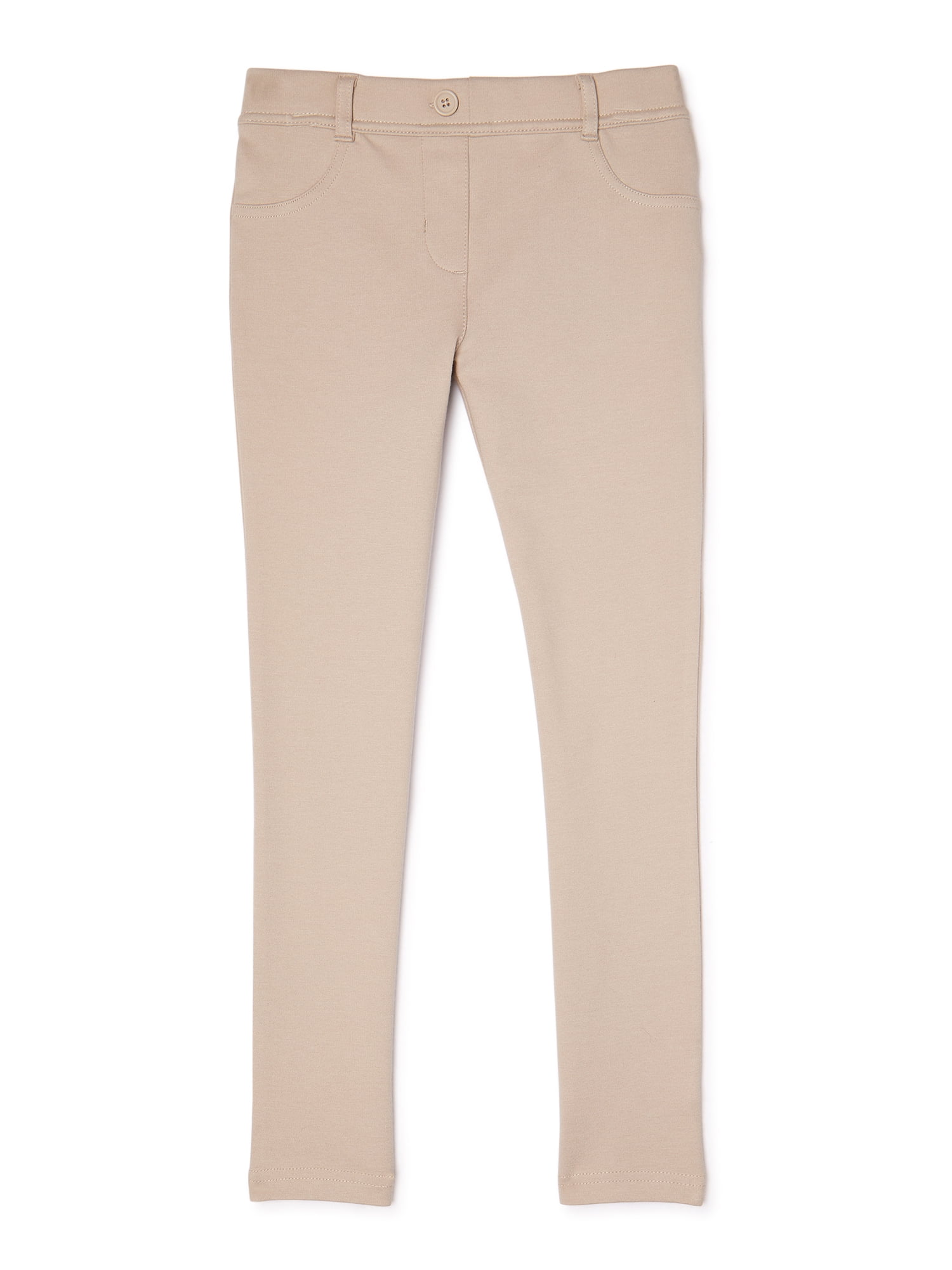 U.S 2 Pack Ponte Stretch Jegging Khaki Pants Size: 4-16 Polo Assn Girls' School Uniform Pants 