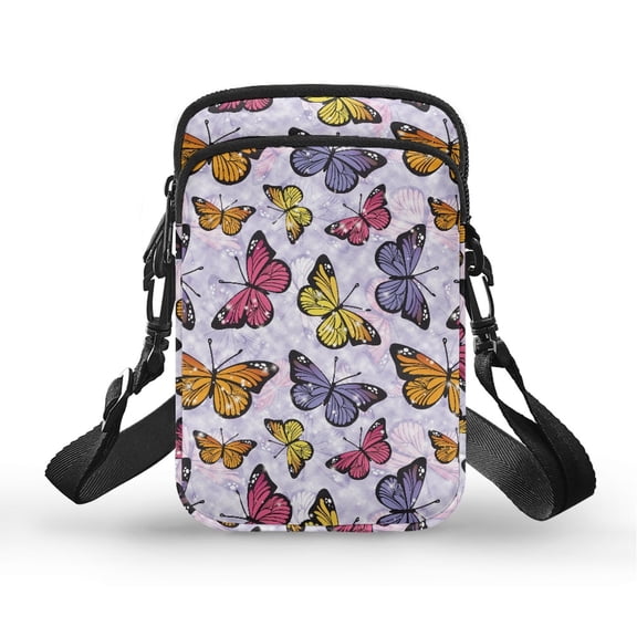 HELLHERO with Adjustable Strap Crossbody Sling Bags for Travel, Outdoor and Daily Use(Butterflies)