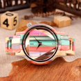 thumbnail image 2 of Reloj Dentily Natural, colorido, bambú, triangular, madera, 2 of 7