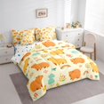thumbnail image 2 of Erosebridal Orange Capybara Kid Twin Bedding Sets, Cartoon Flower Rainbow Bedding Comforter Set, 7 Pieces, 2 of 7