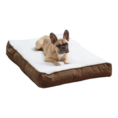 Happy Hounds Daisy Deluxe Sherpa Supportive Dog Bed, Latte, Small (36 x 24 in.)
