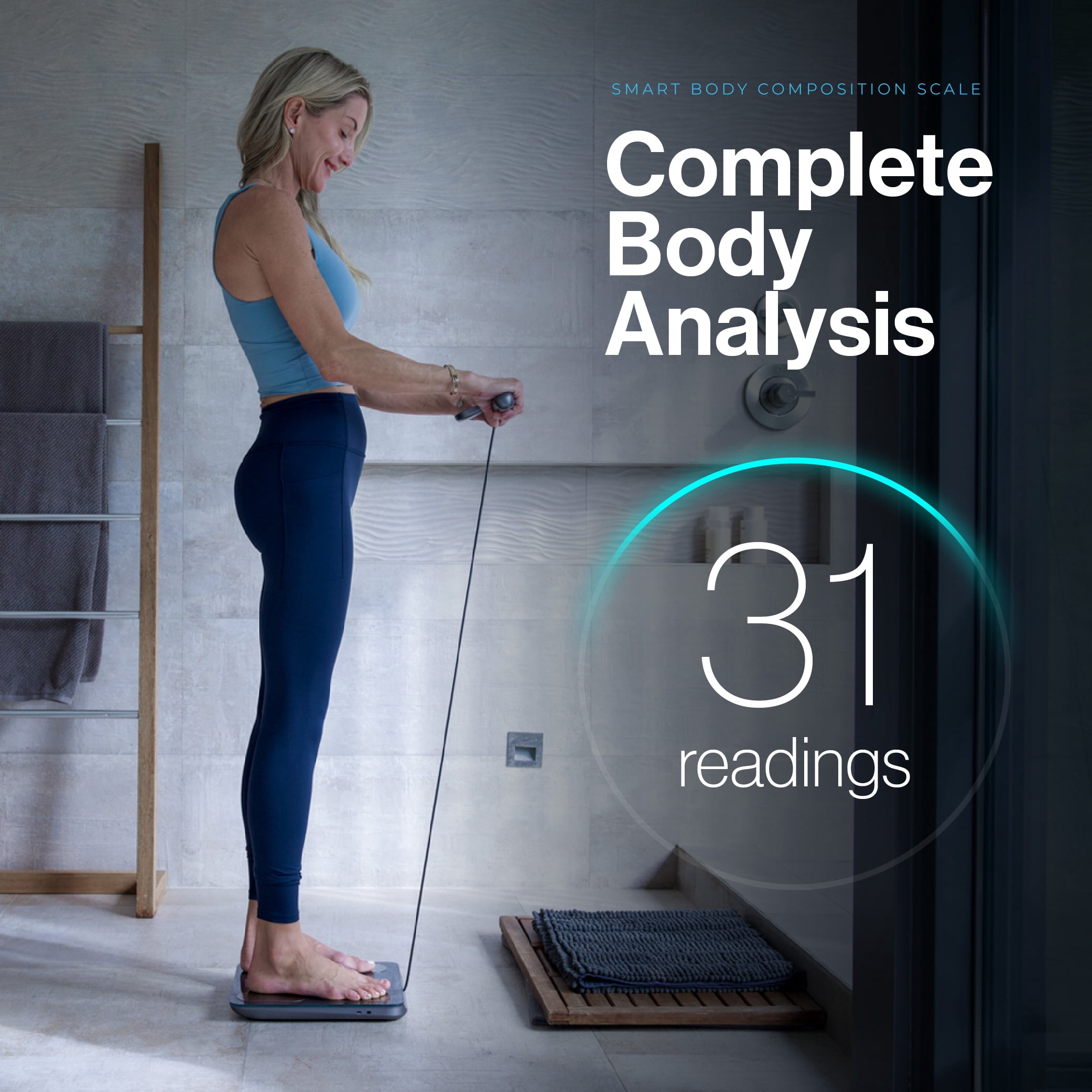 Scale MD PRO, Smart Scale FSA or HSA Eligible, 8 Electrodes Digital Bathroom Scale for Body Weight and Fat, BMI, Muscle Mass 31 Body Composition Measurement,  Full-Color TFT LCD on Retractable Han