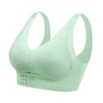 thumbnail image 2 of Nmnitkp Nursing Bras for Breastfeeding Plus Size Solid Color Wave Lace Wireless Soft Support Together Daily Bra,Antibacterial Fabric Nursing Bras Green,L, 2 of 3