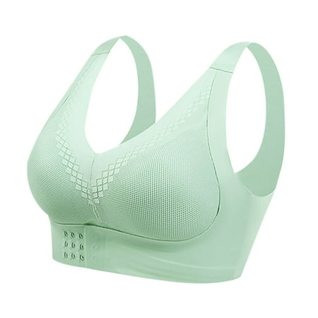 Nexjvus Nursing Bras for Breastfeeding Wirefree Button Soft Gathering Bra Fashion Lace Bra Size M-5XL