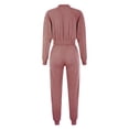 thumbnail image 3 of Sunloudy Women Two-piece Suitset, Solid Color Zipper Open Front Crop Tops and High Waist Pants, 3 of 6