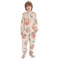 thumbnail image 2 of Soft Big Kids Onesie Pajamas Cozy Loose-Fit Jumpsuits for kids with Pockets for Christmas Lounge & Play Pale Pink Peach's Pattern, 2 of 8