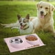thumbnail image 5 of Comedero doble de acero inoxidable para gatos, Comedero doble para perros pequeños, Comedero doble para mascotas, Comedero doble para gatos, Comedero para gatos y perros - Rosa Xemadio QH-1069, 5 of 5