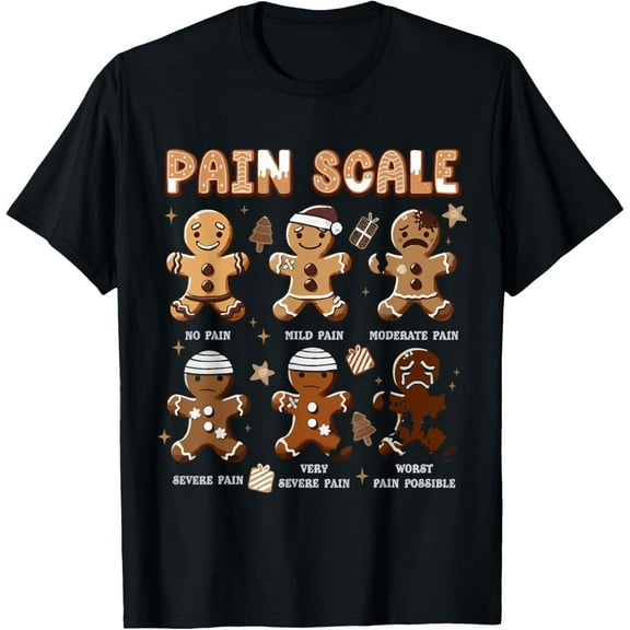 Funny Christmas Nurse Shirt Xmas Nurse Pain Scale Men Women T-Shirt Tee