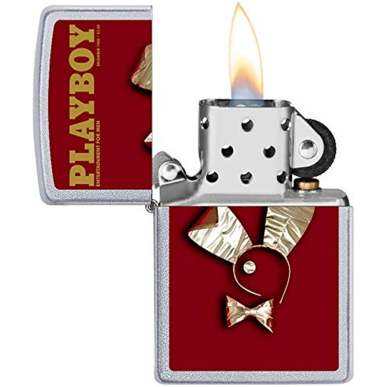 Zippo Playboy Cover December 1980 Satin Chrome Pocket Lighter