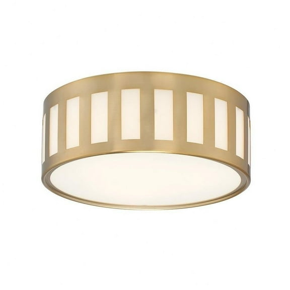 Three Light Flush Mount in Classic Style 14 inches Wide By 5 inches High-Vibrant Gold Finish Bailey Street Home 49-Bel-3131889