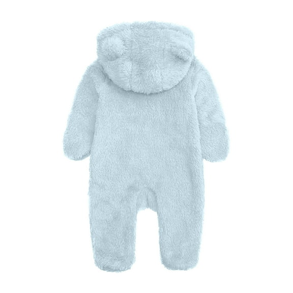 Bxsruta Baby Clothes for Girls, Warm Fleece-Lined Baby Jumpsuit, Cozy Long-Sleeve Hooded Romper, Infant Winter Wear
