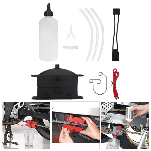 Herramientas de limpieza de cadena de motocicleta, dispositivo de lubricación de arandela de cadena, de lubricación de cadena apto para limpieza , negro Baoblaze Dispositivo de limpieza de cadenas