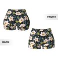 thumbnail image 6 of Yiaed Flowers Print Women's Athletic Shorts Running Shorts Sporty Short High Waisted Elastic Workout Shorts for Yoga Gym Running & Sports -X-Large, 6 of 8