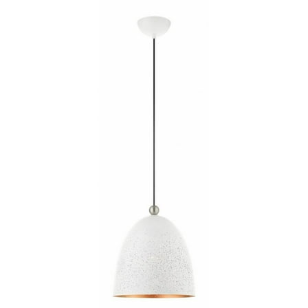 1 Light Pendant in Modern Style 12 inches Wide By 17 inches High-White/Brushed Nickel Finish Bailey Street Home 218-Bel-4188467