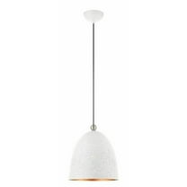 1 Light Pendant in Modern Style 12 inches Wide By 17 inches High-White/Brushed Nickel Finish Bailey Street Home 218-Bel-4188467