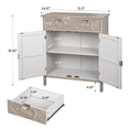 thumbnail image 4 of Tcbosik Farmhouse Buffet Cabinet with Drawer and 2 Doors, Kitchen Storage Cabinet, Cupboard with Adjustable Shelf, Accent Cabinet for Living Room, Dining Room, Natural, 4 of 11