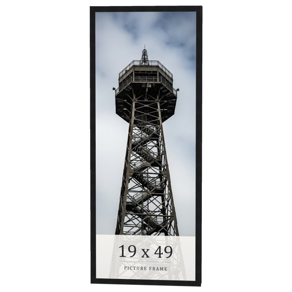 19x49 Frame Black Real Wood Picture Frame Width 0.75 inches | Interior Frame Depth 0.5 inches |