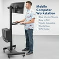 thumbnail image 4 of Mount-It! Adjustable Mobile PC Workstation for Dual Monitors with Keyboard Tray and CPU Holder, 4 of 12