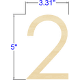 thumbnail image 2 of Pack of 1, 5 Inch x 1/4" Baltic Birch 2 Wood Numbers in The Century Gothic Font for Wood Craft Project, Children or Adult Art Work, Home and Holiday Décor and DIY Fun, Made in USA, 2 of 2