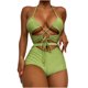 thumbnail image 1 of Traje de baño HUOGUO para mujer, vacaciones, playa, estampado con costuras divididas, 1 of 4