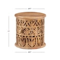 thumbnail image 5 of Powell Kersey Natural Carved Wood Round Indoor End Table, 17" Tall, 5 of 9