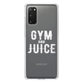 thumbnail image 1 of DistinctInk Clear Shockproof Hybrid Case for Galaxy S20 / S20 5G (6.2" Screen) - TPU Bumper Acrylic Back Tempered Glass Screen Protector - Gym And Juice, 1 of 2