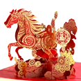 thumbnail image 1 of Tarjeta de felicitación WALENGIF Feliz Año Nuevo Chino 2026 Horse 3D, 1 of 7