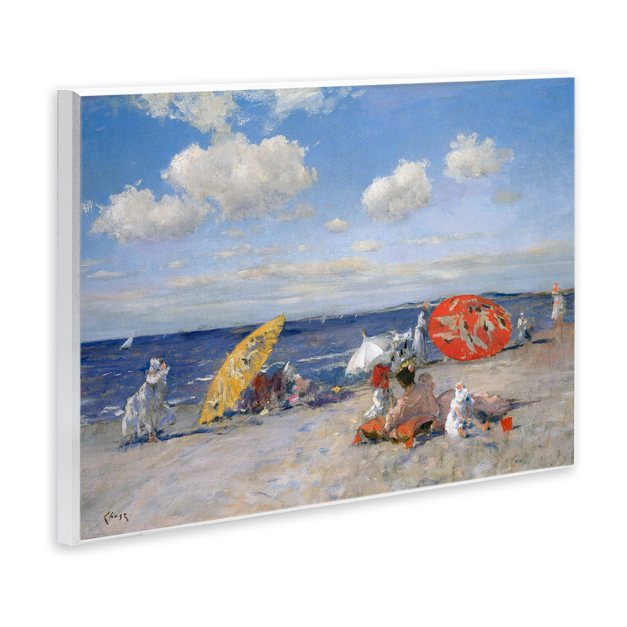 Stupell Industries Classic Beachgoers Scene Nautical & Beach Painting Unframed Art Print Wall Art, 15 x 10