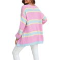 thumbnail image 4 of SUNSIOM Women’s Plus Size Knit Cardigan Long Sleeve Contrast Color Open Front Chunky Sweater Loose Tops, 4 of 9