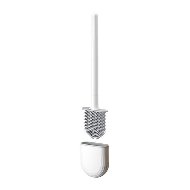 Cepillo de silicona plano para inodoro, juego de accesorios de baño, cepillo de inodoro ventilado, secado rápido y sin olores, herramienta de limpieza para baño y WC.