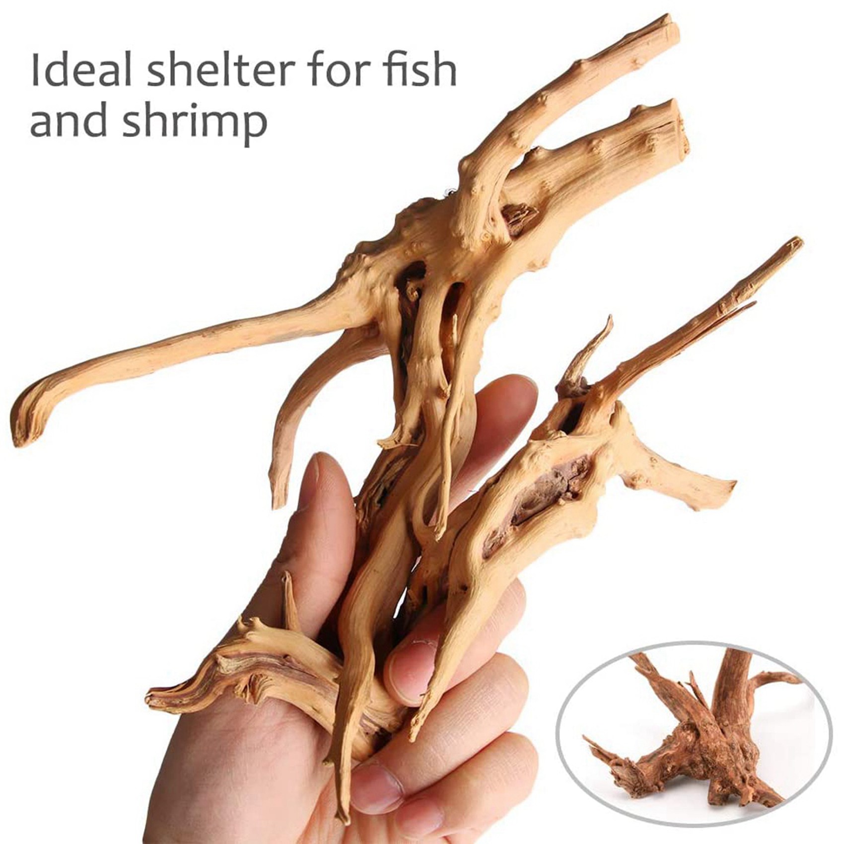 Mini Driftwood for Aquarium Natural Wood Branches Fish Tank Decorations Tree Trunk Driftwood Assorted(20 Pack)