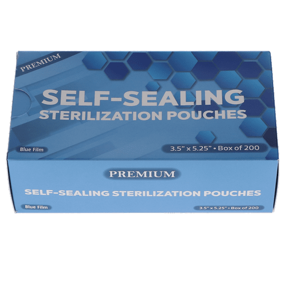 House Brand Dentistry 100522 Self-Sealing Sterilization Pouches 3.50" x 5.25" Paper/Blue Film 200/Bx