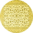 thumbnail image 1 of Ahgly Company Indoor Round Persian Yellow Traditional Area Rugs, 6' Round, 1 of 4