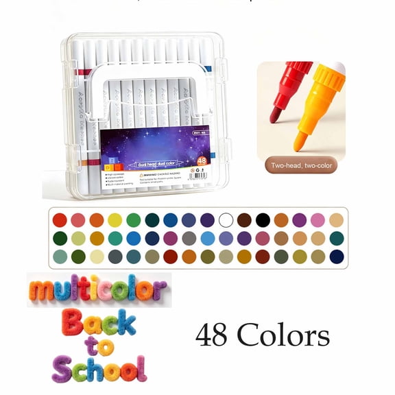 FEOLGEHLY 5ml 24/48 Colored Dual Tip Alcohol Marker Set, Low Odor Permanent Sketch Markers with Blender Pen & Carrying Case, Quick Dry Fine Point Art Drawing Pen for Classroom Office Supplies