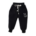 thumbnail image 4 of 3T Girl Clothes 3T Boy Pants Toddler Girls and Boys Fleece Lined Sweatpants Youth Jogger Pants with Pockets Drawstring Active Clothes for Kids Black 12-18 Months, 4 of 4