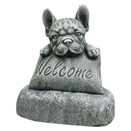 French- Statue Garden Decoration Welcome a Plinth Resin Craft Indoors Outdoors for home and garden Lawn Patio Backyard Gift