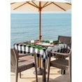 thumbnail image 2 of Outdoor Tablecloth with Umbrella Hole and Zipper, Black White Plaid Christmas Square Table Cloth 54x54 Inch Waterproof Tablecloth, Gnomes Xmas Tree Snowflake Winter Picnic Table Cover for Patio, 2 of 7