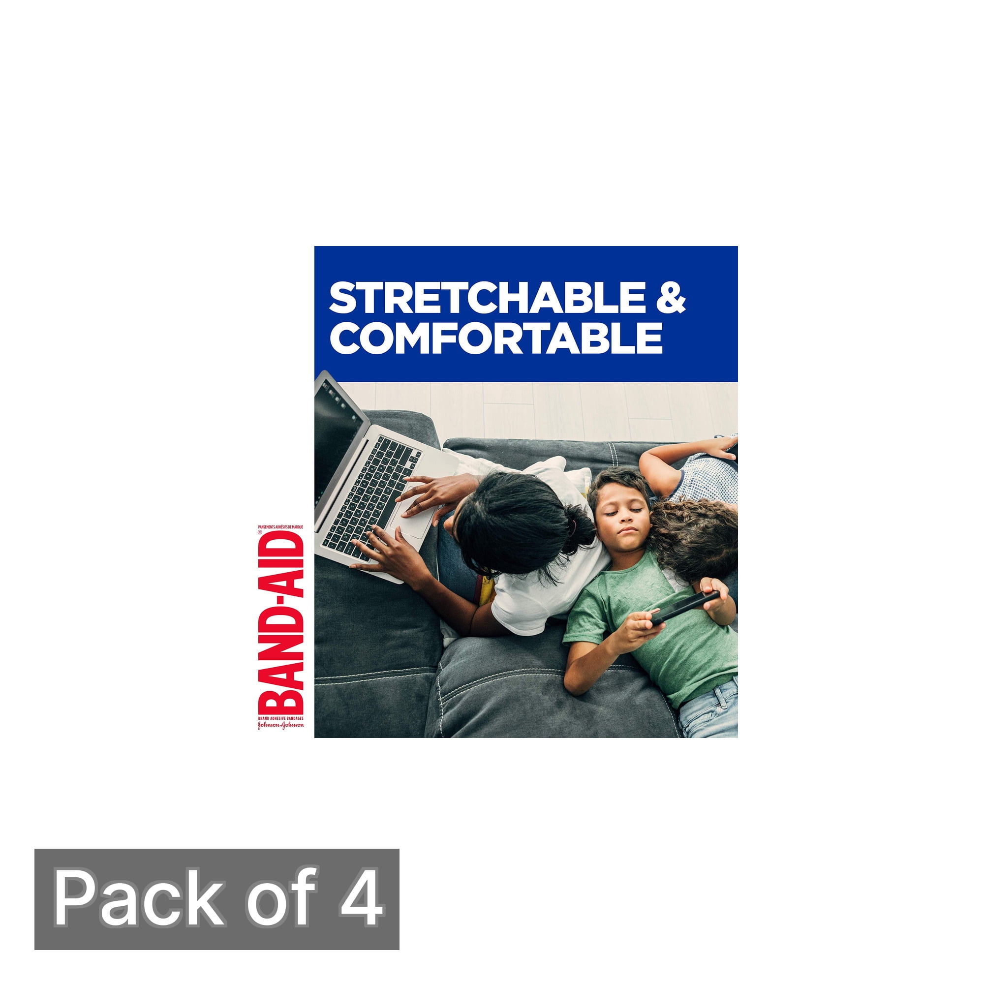 Band-Aid Flexible Fabric Adhesive Bandages Finger & Knuckle (Pack of 4)
