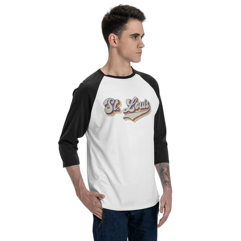 Vintage St. Louis Retro Men Raglan Baseball Jersey T-Shirt 