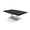 Black Cypress w/Silver Base, variant on 45X60 Large Boat Shaped Coffee Table With Double Post Metal Base