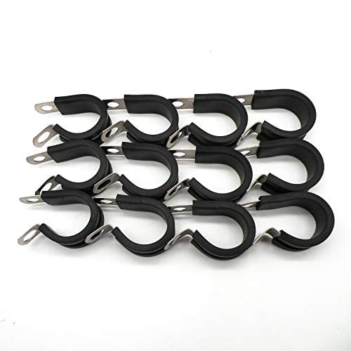 12 Pack 1/4" Cable Clamp Stainless Steel Insulated Rubber Cushioned ORIGINAL