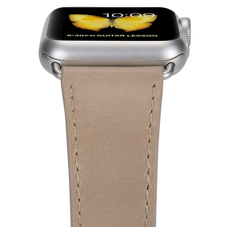 Apple Watch Band 38mm, Men Women Light Tan Genuine Leather ...