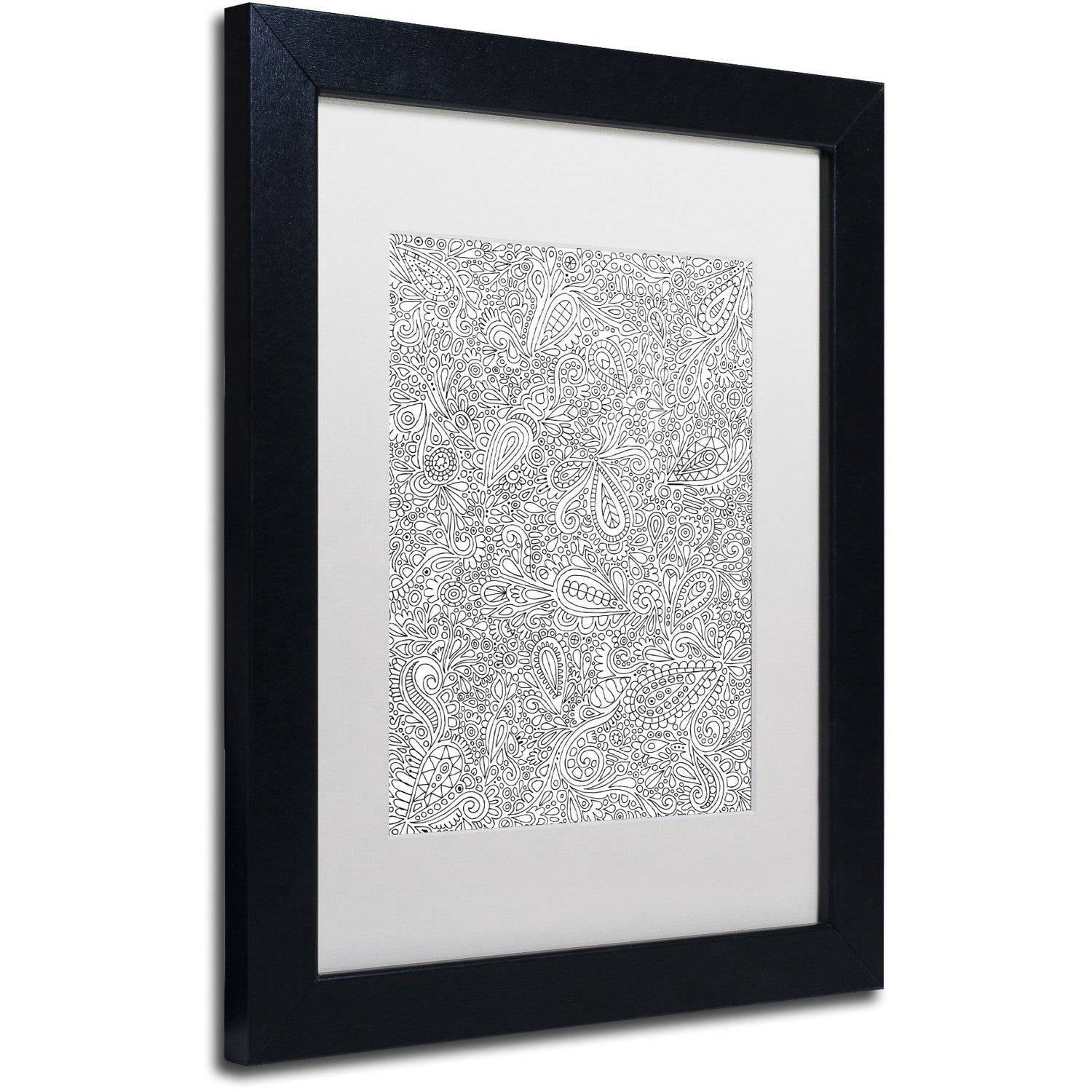 Trademark Fine Art "Oodles of Doodles" Canvas Art by Hello Angel, White Matte, Black Frame