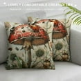 thumbnail image 3 of Creowell Wild Mushroom Pillow Cover Outdoor Butterfly Natural Dragonfly Pillow Case for Kids Teens Adults Retro Daisy Jungle Plants Rustic Style Cushion Cover for Room Decor  White, 3 of 5