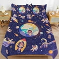 thumbnail image 6 of 3 Pcs Soft Bedding Set, Includes 1 Duvet Cover with Zipper And 2 Pillow,Shams Cartoon Space Astronaut Twin(86"x70"), 6 of 8