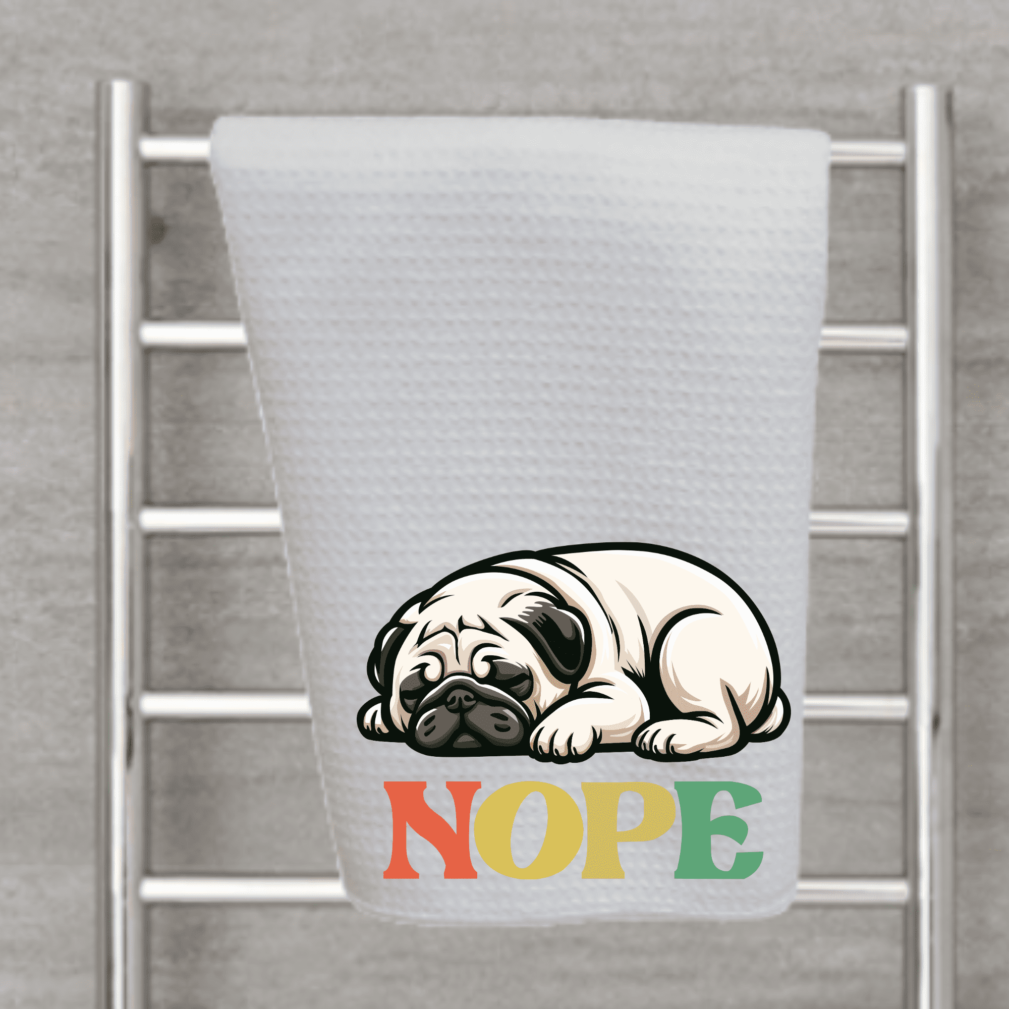 Versatility Dog Dish Towel Pug Funny Kitchen Décor 16x24