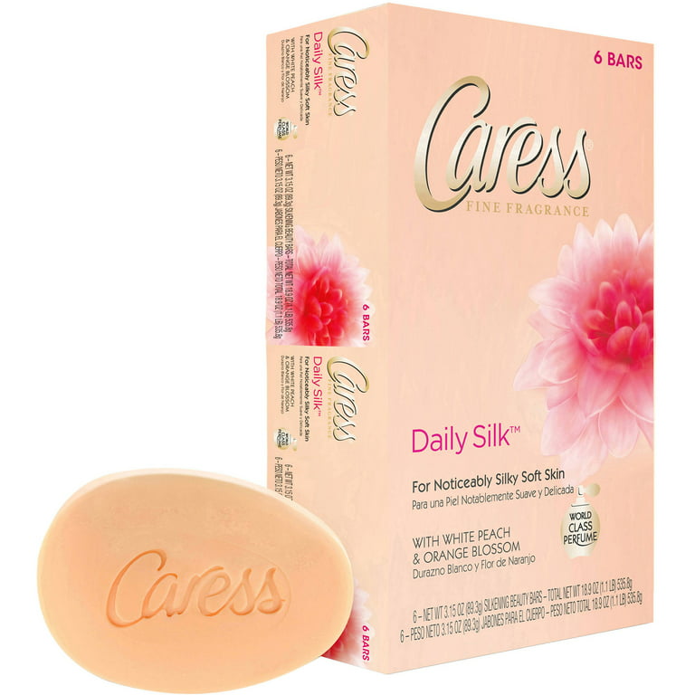 Caress Beauty Bar Soap Daily Silk 3.15 oz 6 Bars 